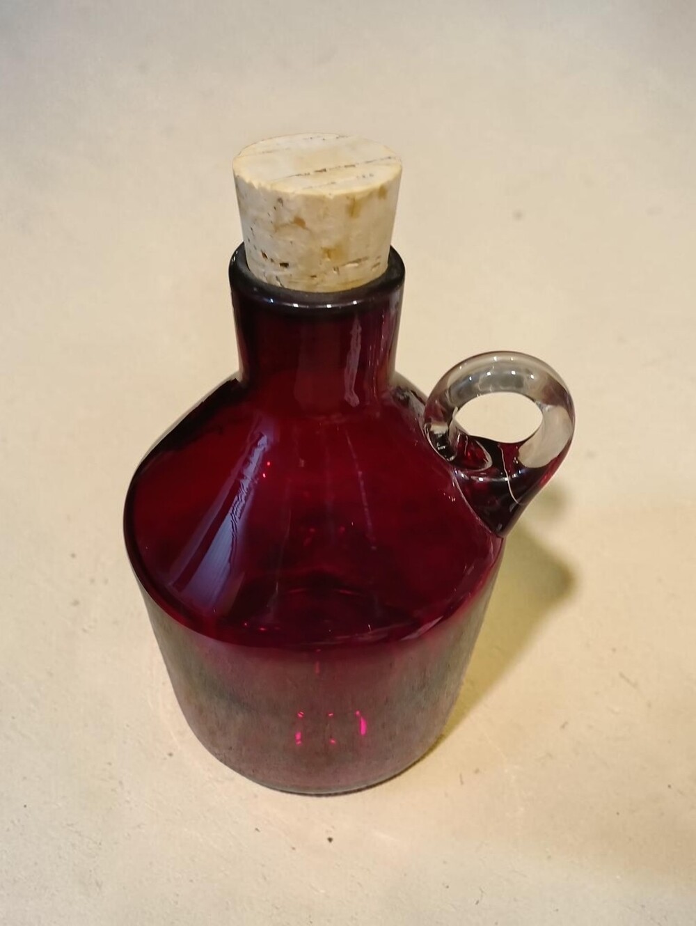 Vintage Ruby Red Moonshine Jug